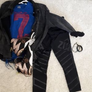 High waisted Zumba 3/4 leggings, M